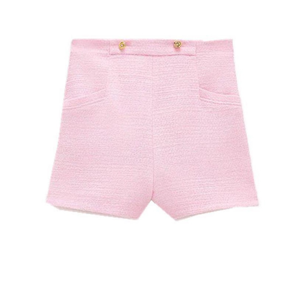 Zara Tweed Textured Bermudas High Waist Shorts